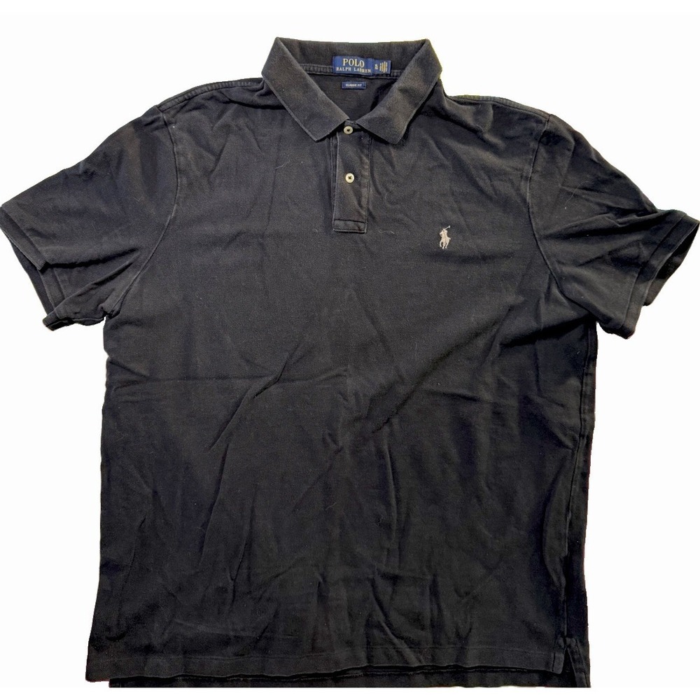Polo Ralph Lauren Men's Black Polo Short Sleeve Classic Fit Size XL EUC - Picture 5 of 5